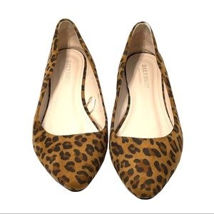 Daily Shoes Faux Suede Animal Print Flats